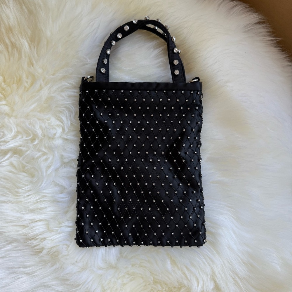 Black Mini Bag with Rhinestones from Zara very Khaite